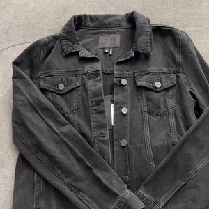 PAIGE
Rowan Side Zip Denim Jacket In Black Nightingale